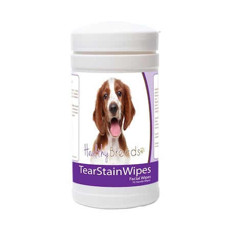 Pamperedpets Welsh Springer Spaniel Tear Stain Wipes - 70 Count PA3491756